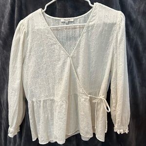 Madewell L women’s eyelet top. Like new